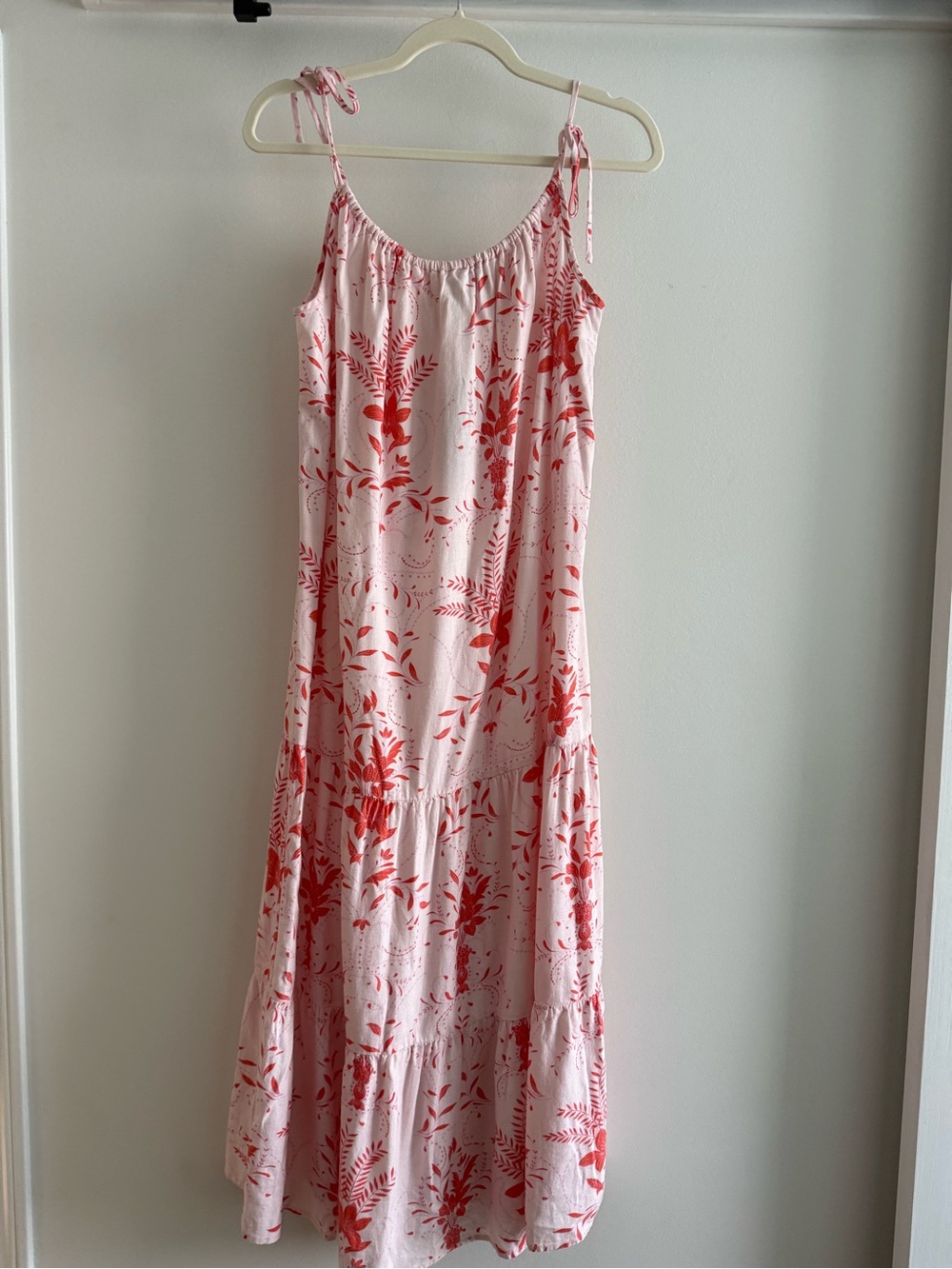 Velvet Heart Pink and Red Floral Tie-Shoulder Maxi Dress